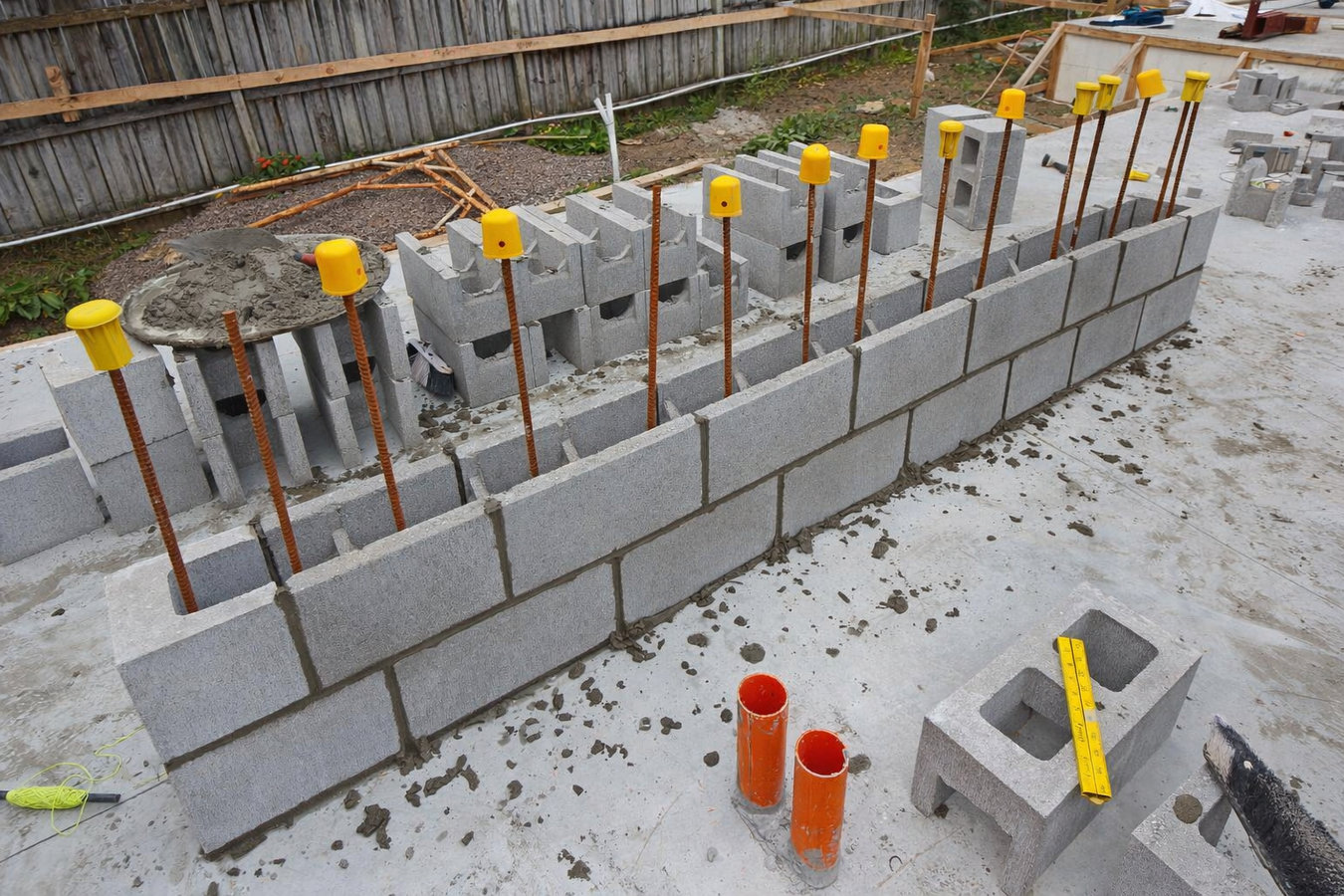 Foundation block wall installation in Hayward, CA